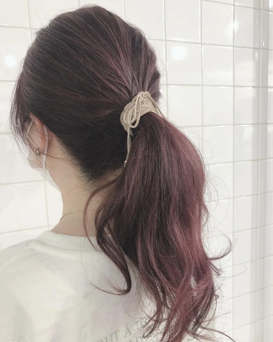カラー ロング ハイライトカラー ピンクカラー ハイライト UP-PU ART  HAIRのヘアスタイル
