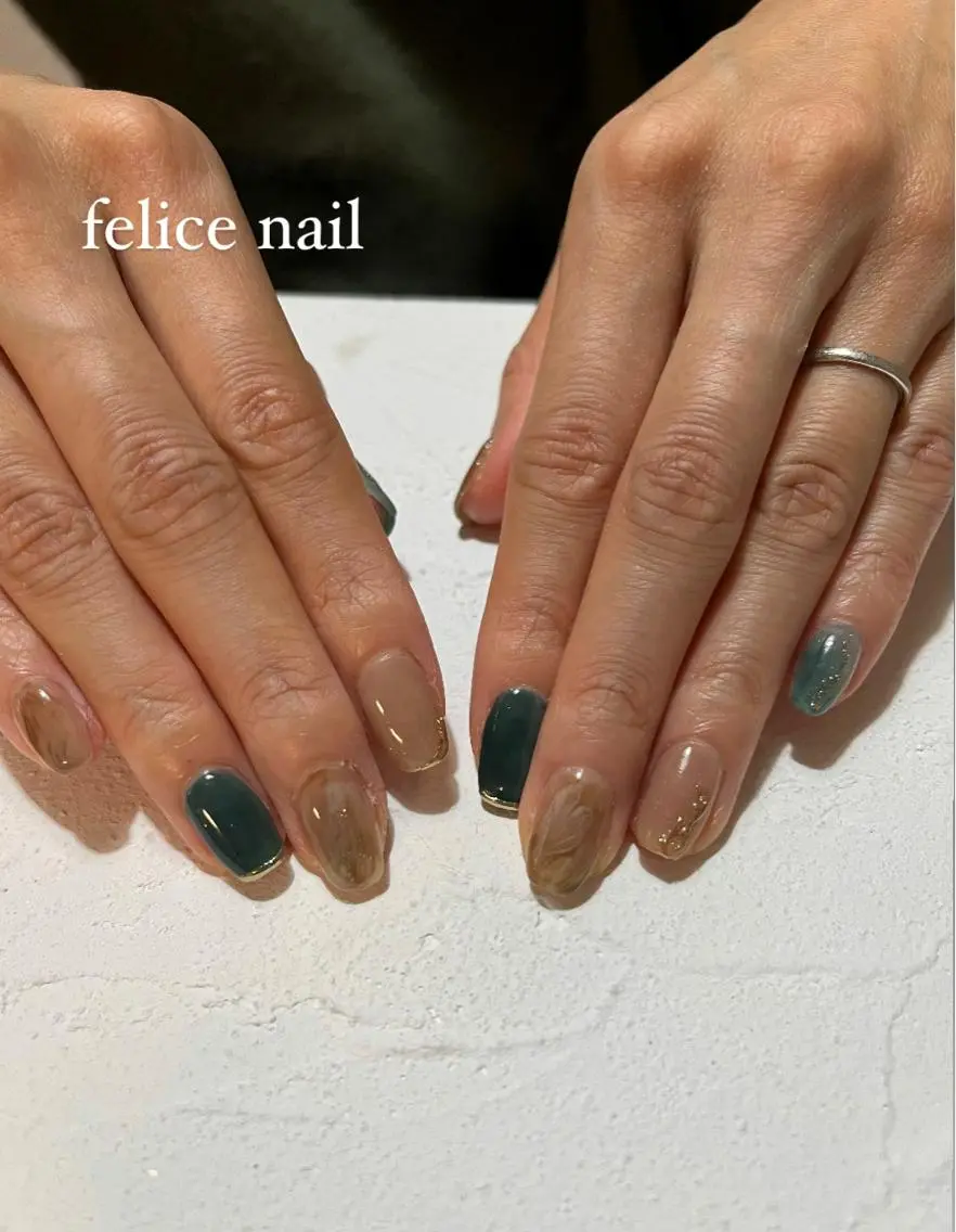 ネイル ブルー ニュアンスネイル felice nailのネイルデザイン