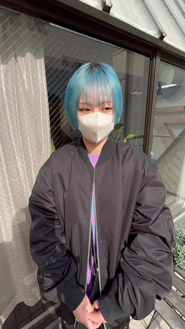 ショート カラー ブリーチ ブルーカラー ダブルカラー ハイトーンカラー イルミナカラー 🧡色落ちまで2度 楽しめる🧡ヨシキのヘアスタイル