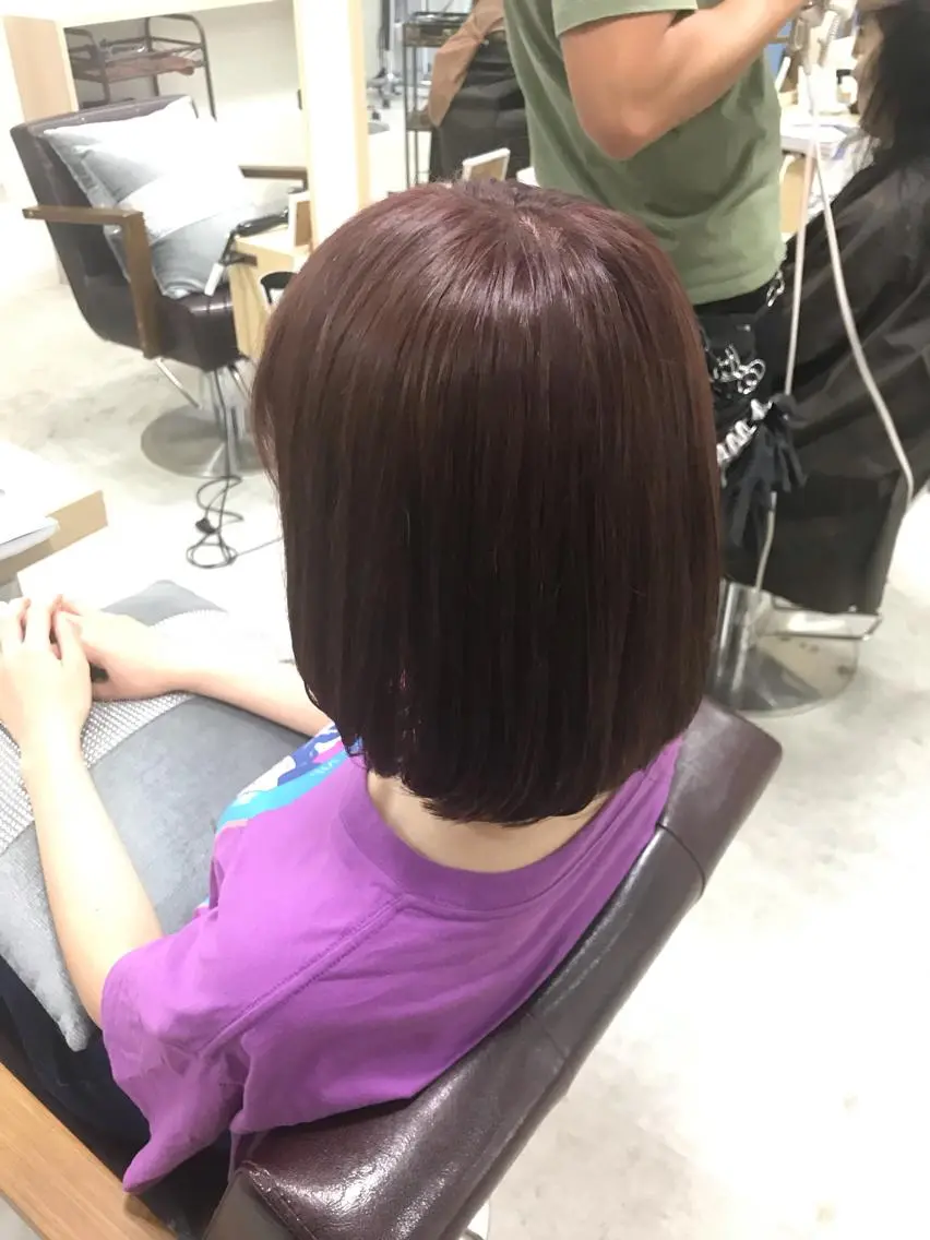 ショート カラー ブリーチ ピンクカラー バイオレットカラー ヘアカラー トリートメント マンツーマン/透明感 foi hairのヘアスタイル