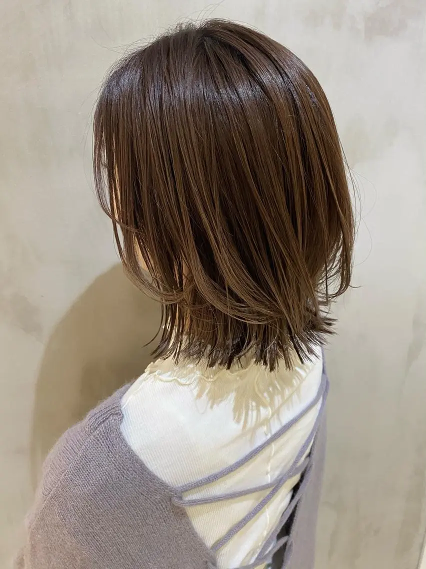 ミディアム カラー ヘアアレンジ ネイル マツエク・マツパ 透明感カラー ハイライトカラー 外国人風カラー ハイライト ヨシンモリ 夜23時まで予約🉑 reverieあきらのヘアスタイル