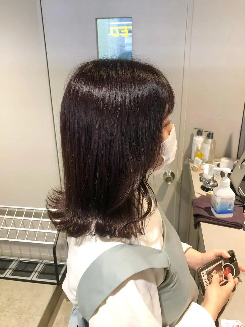 セミロング カラー パーマ ヘアアレンジ メンズ キッズ ネイル マツエク・マツパ 上品＆韓国風 🥀海心🥀のヘアスタイル