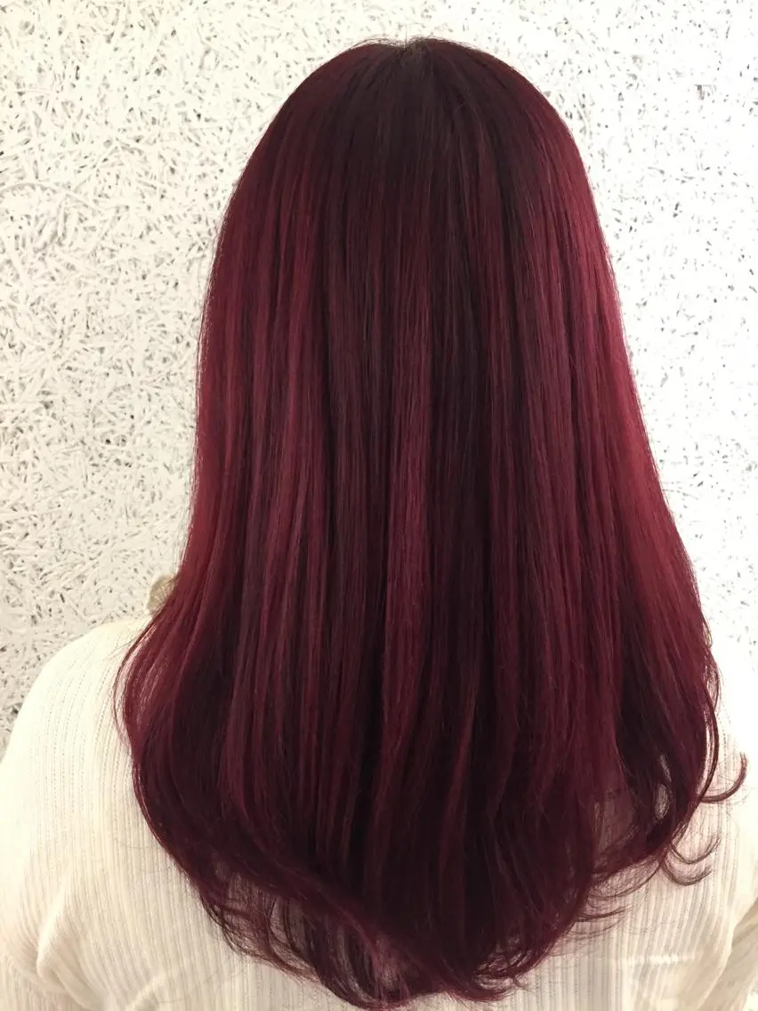 セミロング カラー ヘアアレンジ ボルドーカラー ヘアカラー トリートメント ヘアセット ✨ハイクオリティ✨ 山本香也のヘアスタイル