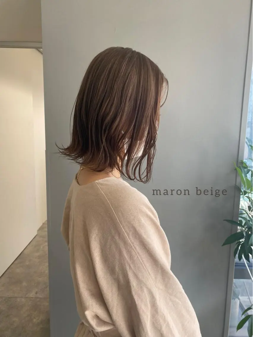 ミディアム カラー ヘアアレンジ ベージュカラー ブリーチ ブラウンカラー ヘアカラー ボブ /ニュアンス/ satomi🧸💖のヘアスタイル