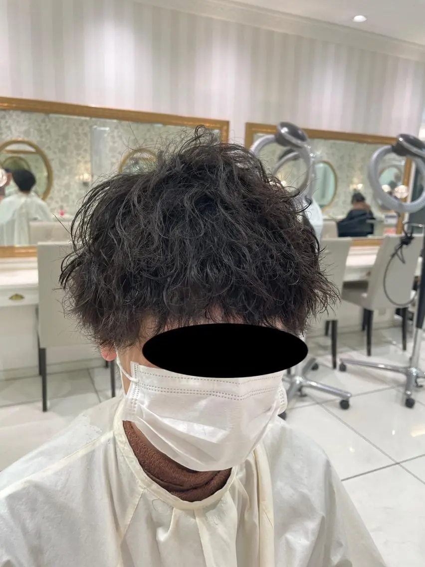 パーマ メンズ メンズパーマ 波巻きパーマ 🔹メンズ縮毛矯正 川島爽楽🔹のヘアスタイル