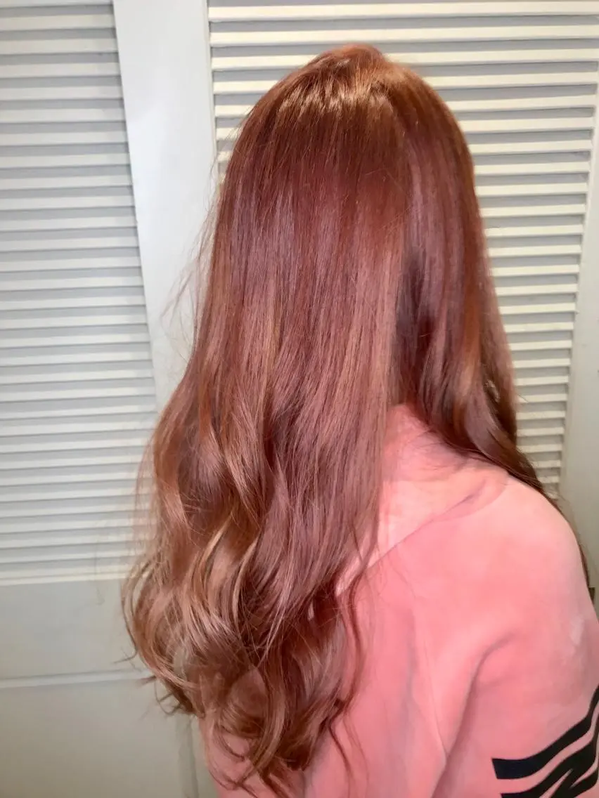ロング カラー ベージュカラー ダブルカラー ピンクカラー ピンクベージュ 色気レイヤー& ショートはお任せ🌟のヘアスタイル
