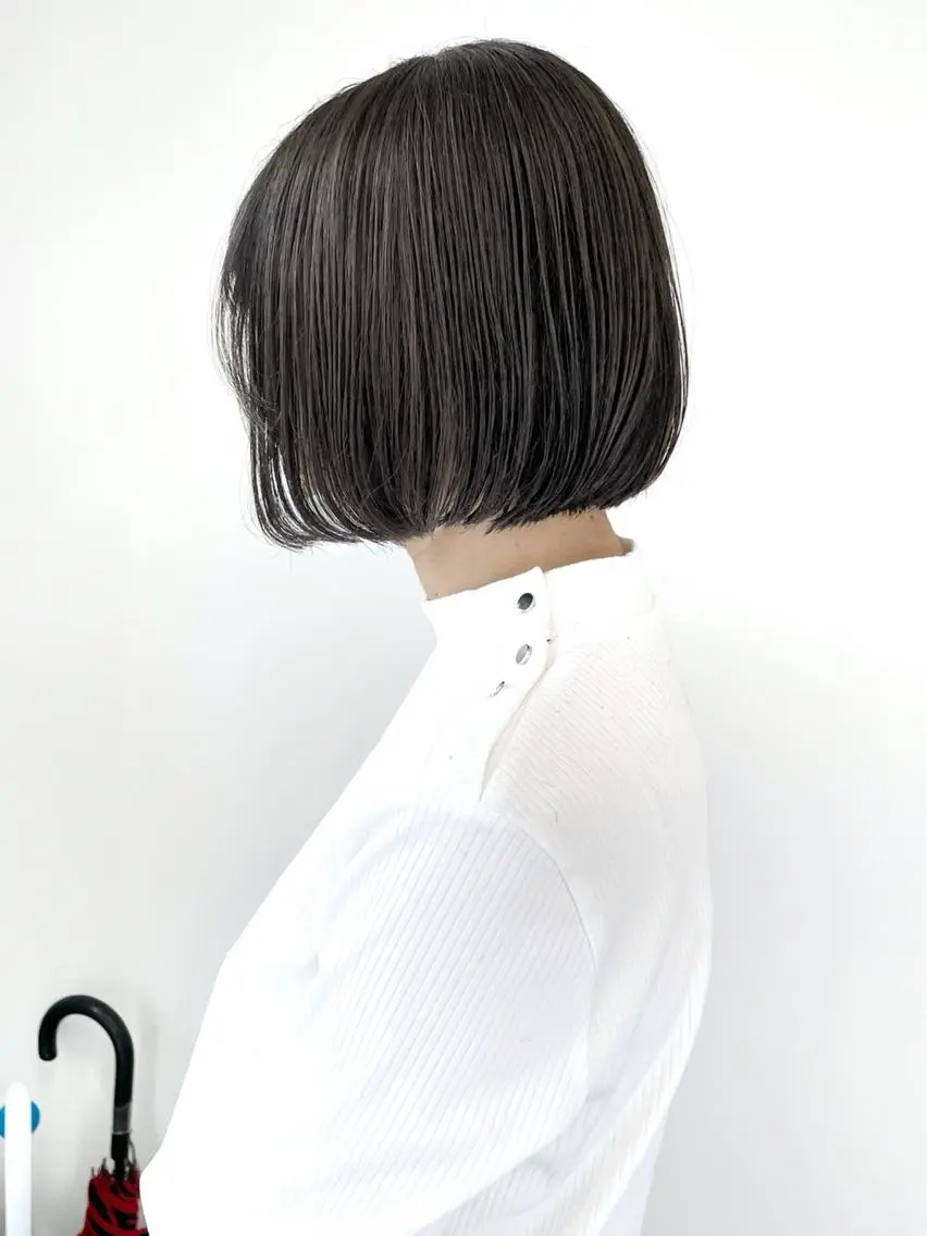 ショート パーマ カット 縮毛矯正 ボブ/縮毛/レイヤー モトナリのヘアスタイル