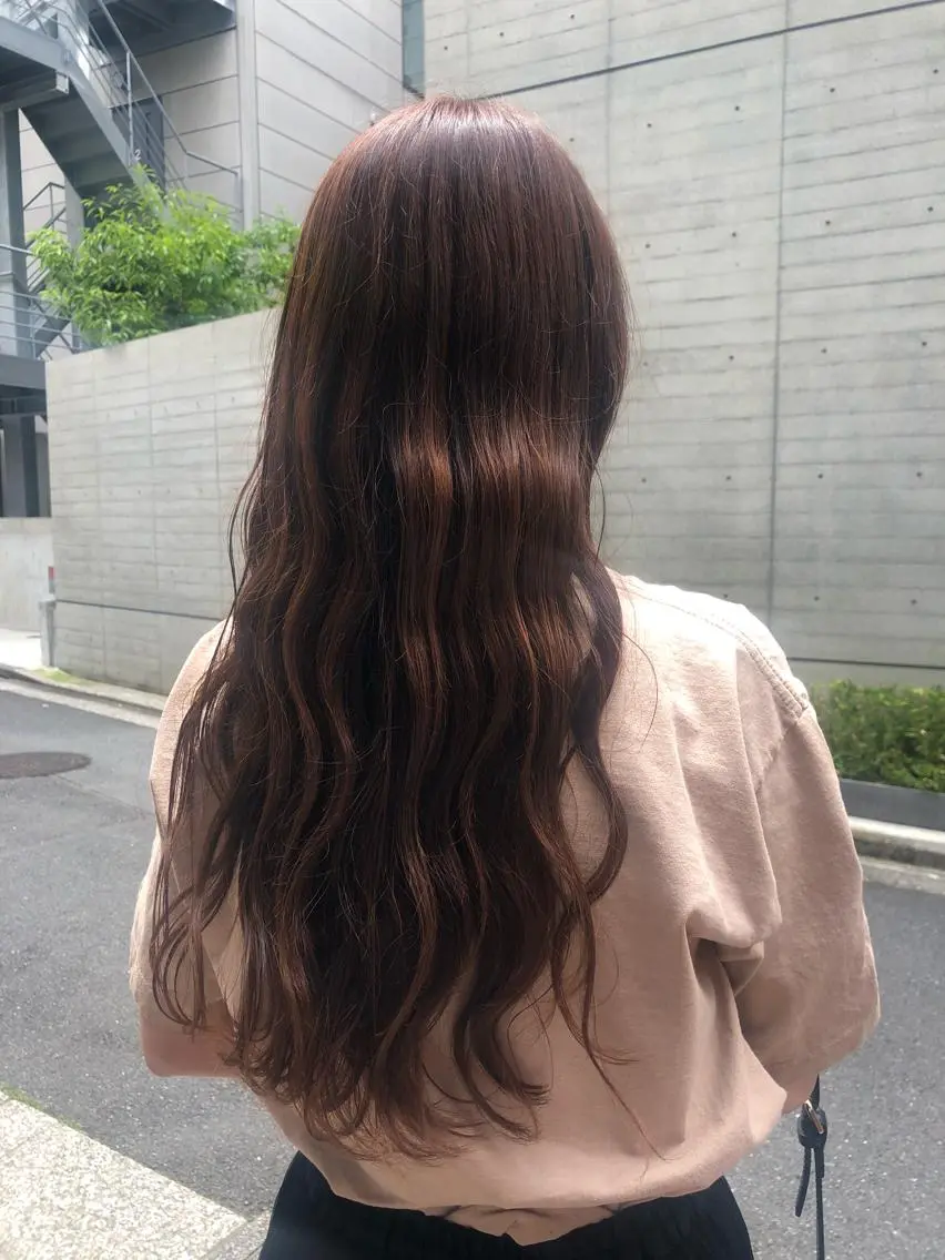 ロング ヘアカラー トリートメント ✨色持ちの良い艶 カラー✨蟹江真世のヘアスタイル