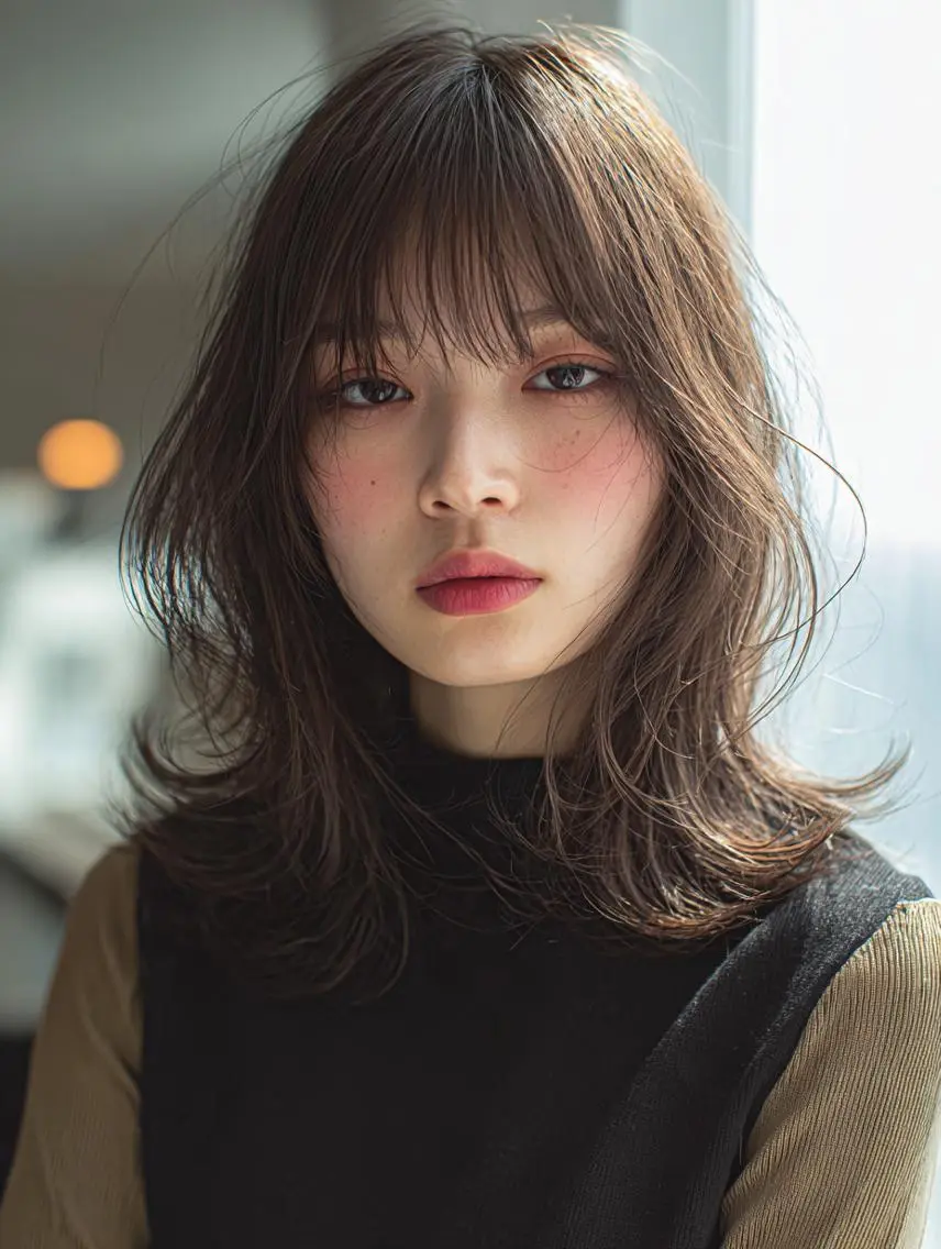 ミディアム 🍒暖色×ハイトーン ×デザイン✨まなりのヘアスタイル