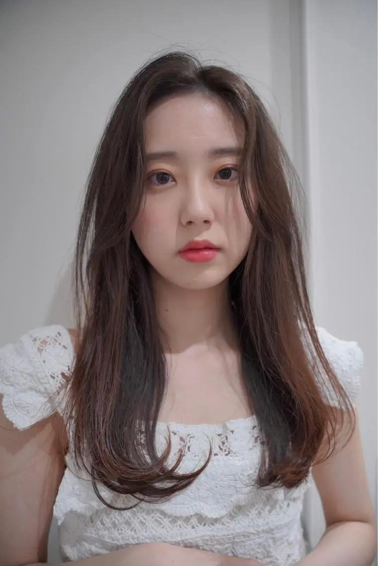 ロング カラー NARE 韓国ヘアのヘアスタイル
