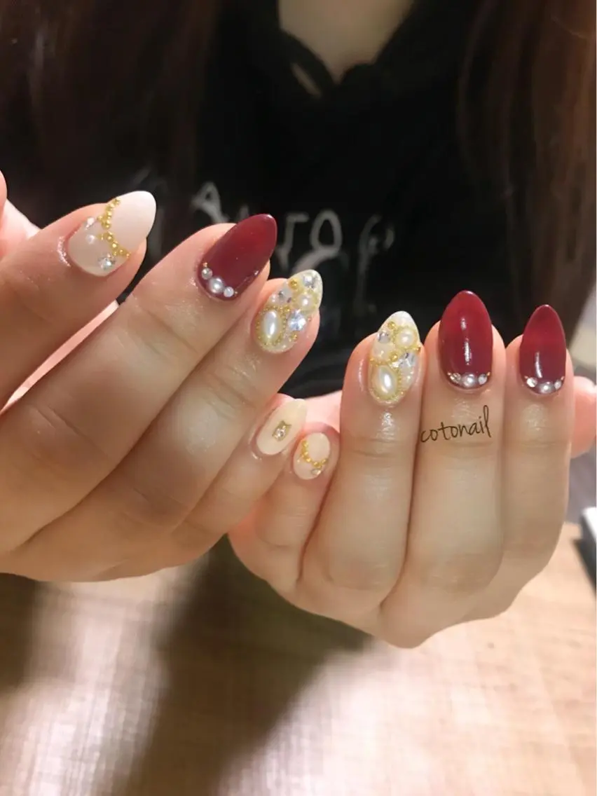 セミロング ネイル ハンドネイル ツメトマツゲ .のネイルデザイン