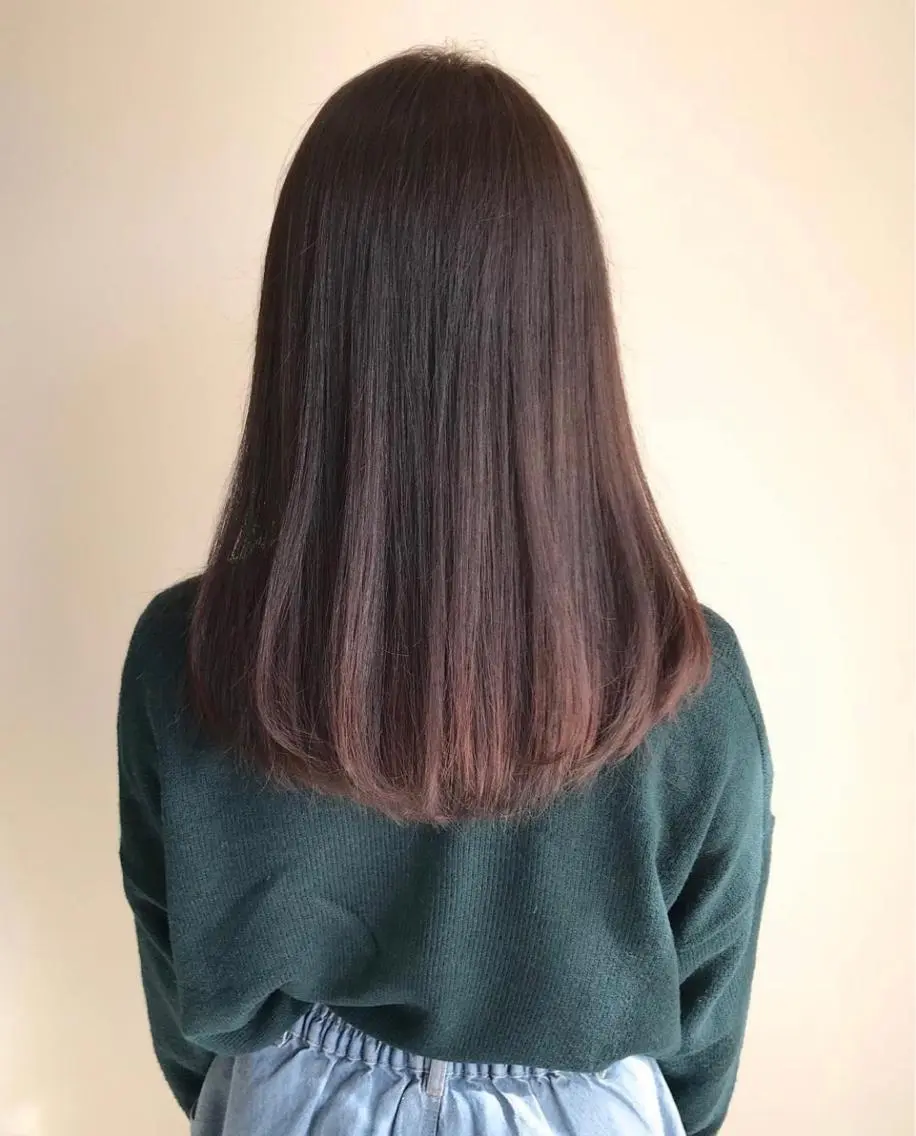 セミロング カラー ヘアアレンジ アッシュ ピンクカラー ピンクアッシュ 福壽 優奈のヘアスタイル