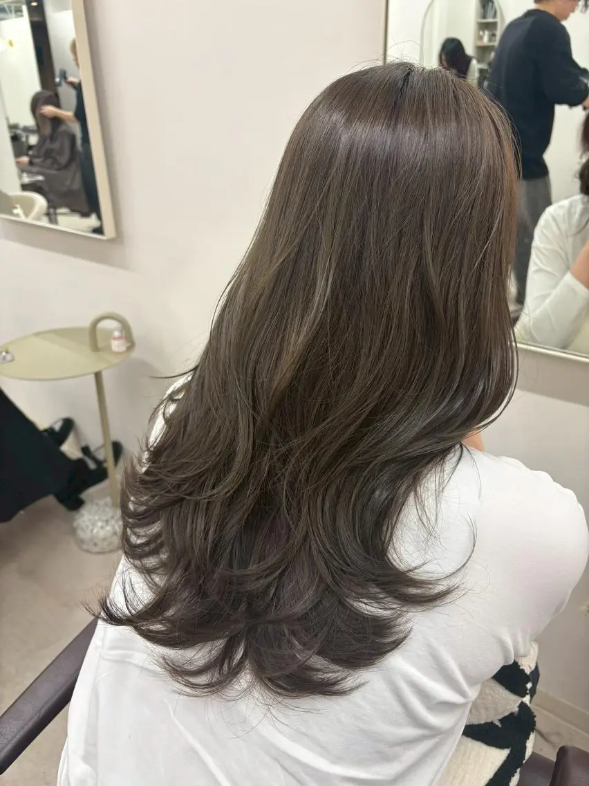 ロング カラー ショートボブ ボブ くびれヘア 顔周りカット ロング カット ヘアカラー N゜jillva ナンバージルバのヘアスタイル