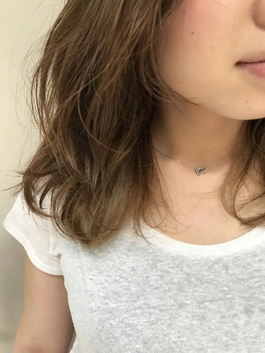 セミロング ハイライト Ash 店長 山下達也のヘアスタイル