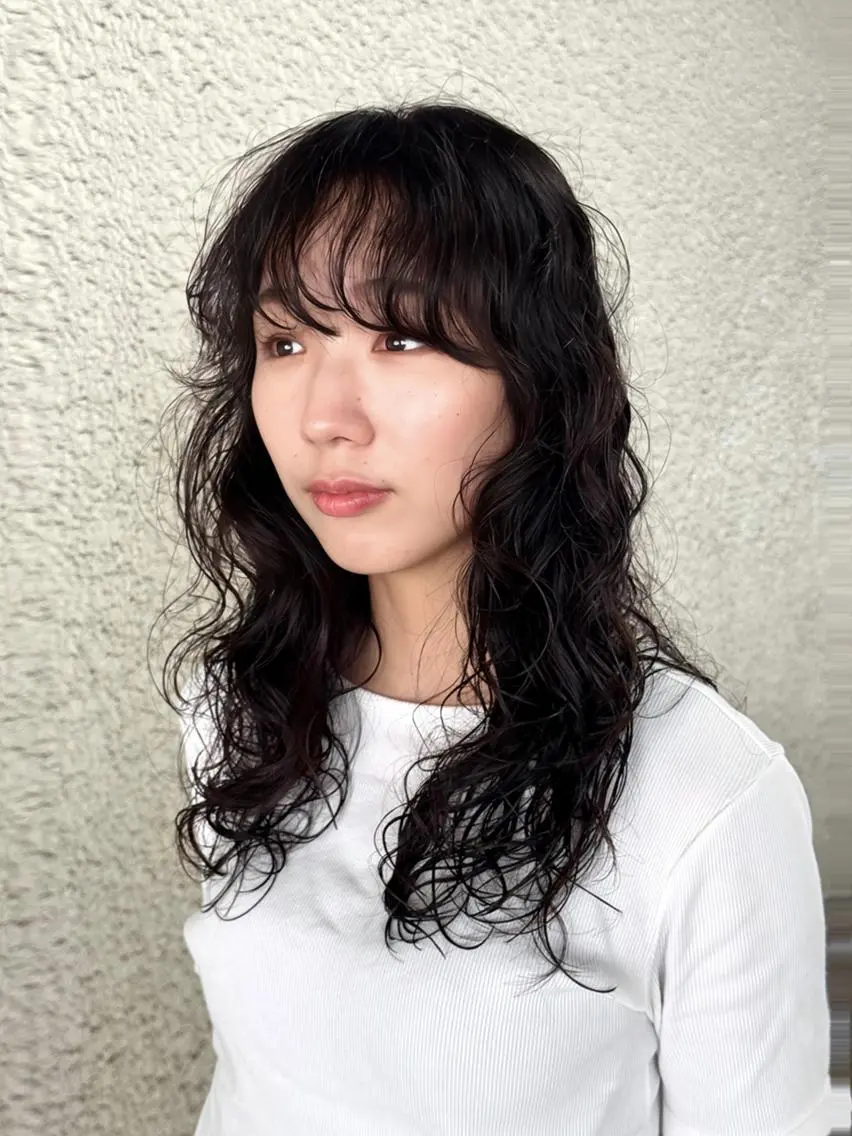 パーマ ロング カット パーマ トリートメント 松田 楽のヘアスタイル