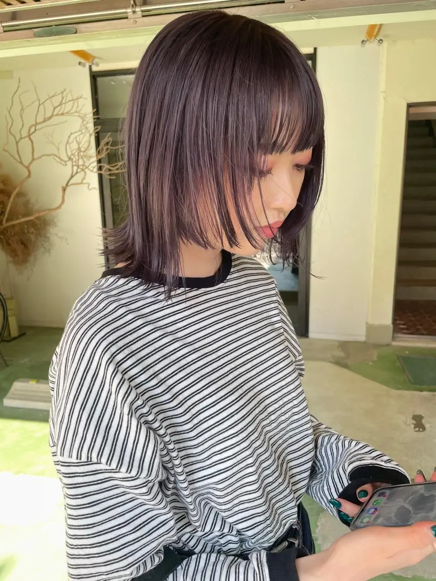 ミディアム カラー ブリーチ ヘアカラー トリートメント CARICIA 白木 由里加/新栄のヘアスタイル