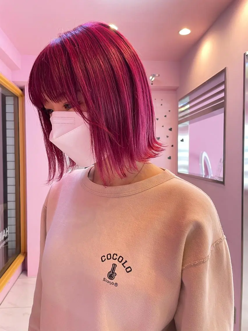 ミディアム カラー ハイトーンカラー 心斎橋/ブリーチ minamiのヘアスタイル