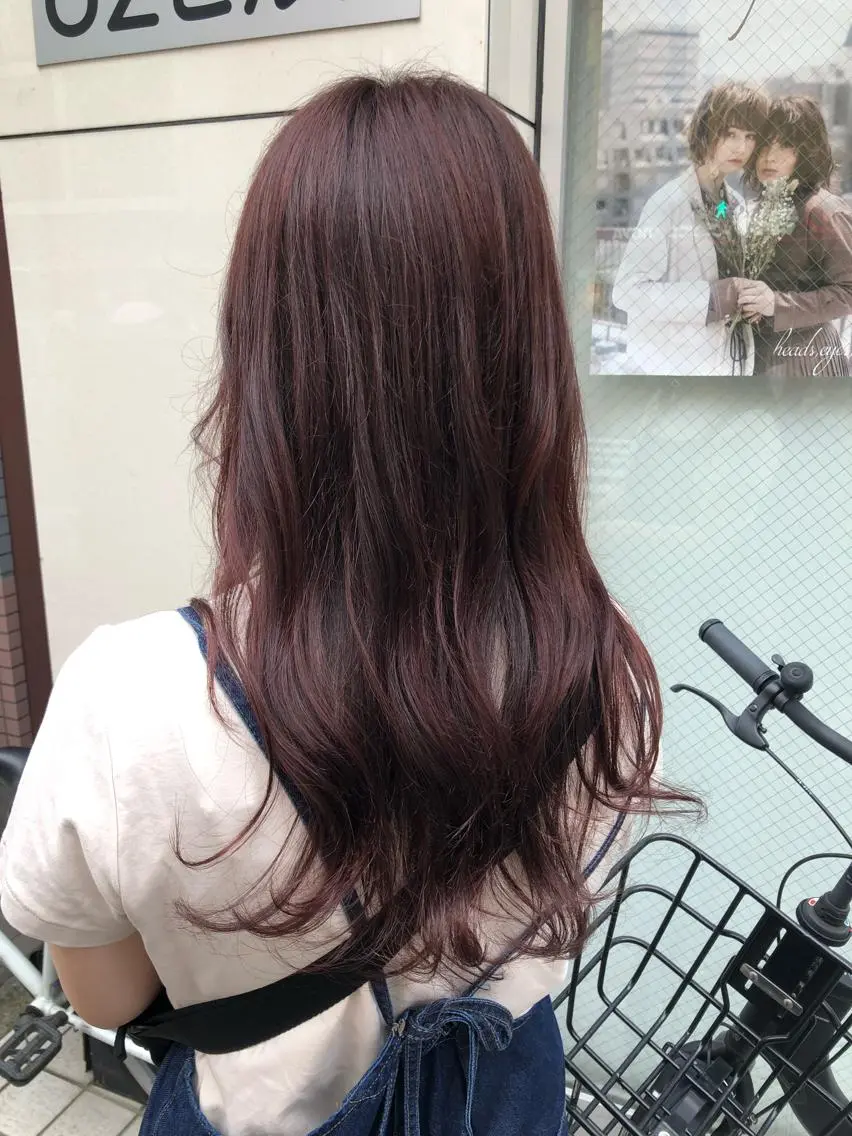 ロング カラー ブラウンカラー ピンクカラー ピンクブラウン 艶髪 ♡Tomiyaのヘアスタイル
