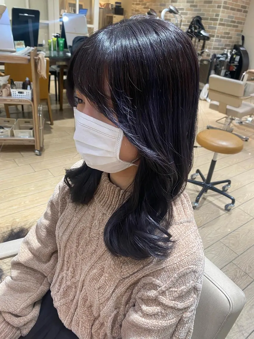 ミディアム 顔周りカット 顔周り/くびれヘア 韓国ヘア💕風間るなのヘアスタイル