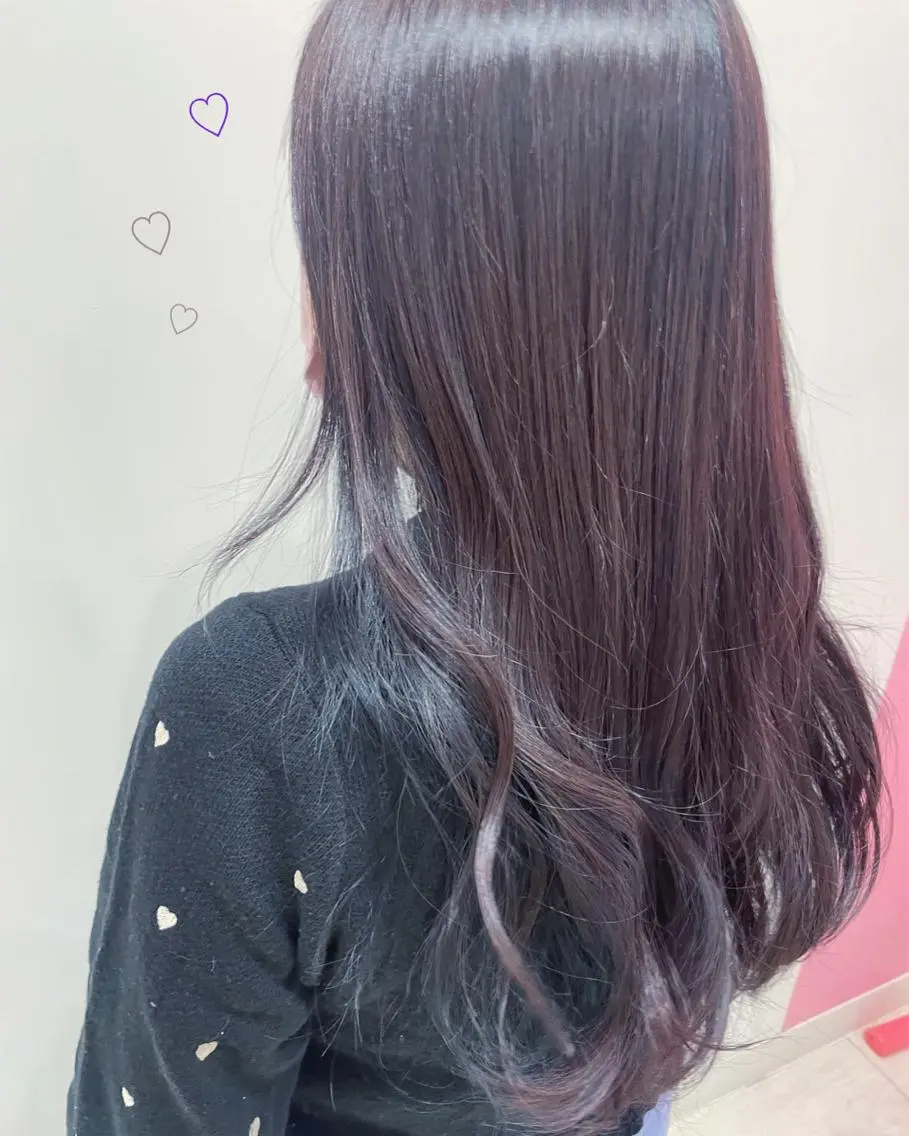 セミロング カラー ラベンダーカラー ネイビーカラー 新宿駅近♡個室 ♡関口三都季🌜のヘアスタイル