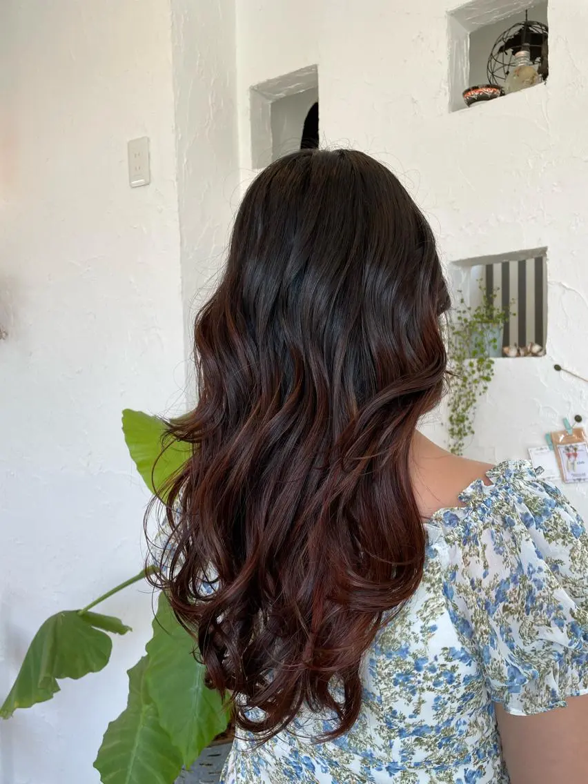 ロング カラー グラデーションカラー オレンジ ヘアカラー 🌸小掛🌸 豊橋外国人風カラーのヘアスタイル