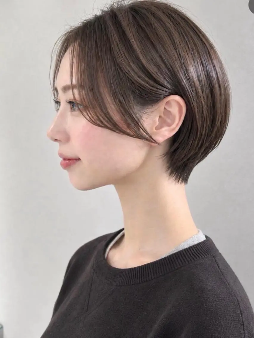 ショート カラー 丸みショート アッシュ アッシュブラウン ブラウンカラー ショートヘア カット ヘアカラー 骨格診断で絶対可愛い ✨丸みショート✨凌弥のヘアスタイル
