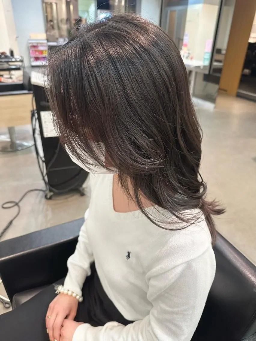ミディアム カラー ショートボブ ミディアムパーマ ベージュカラー デザインカラー グレージュ カット ヘアカラー 店長/骨格診断/美髪 髪質改善/松若 優のヘアスタイル