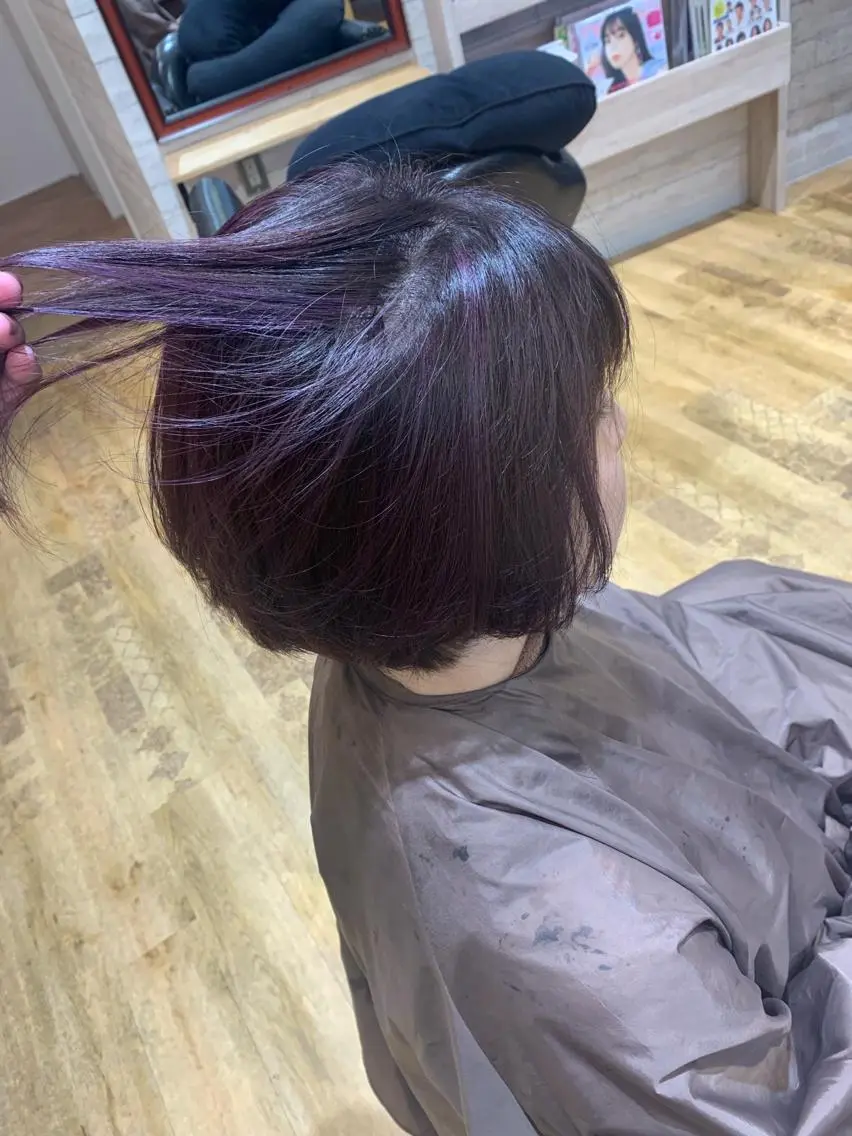 カラー 透明感カラー ハイライトカラー 天野 利咲のヘアスタイル