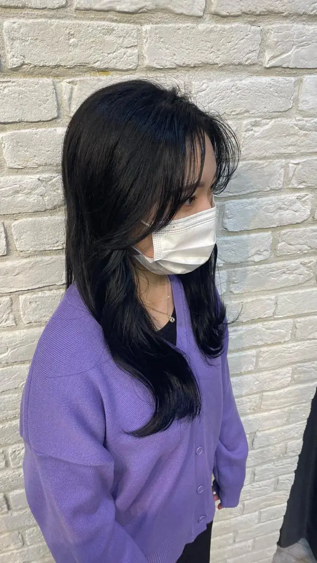 セミロング 韓国風カラー 韓国風ヘア 小顔カット ココロ☀️ CLUTCH天王寺店のヘアスタイル