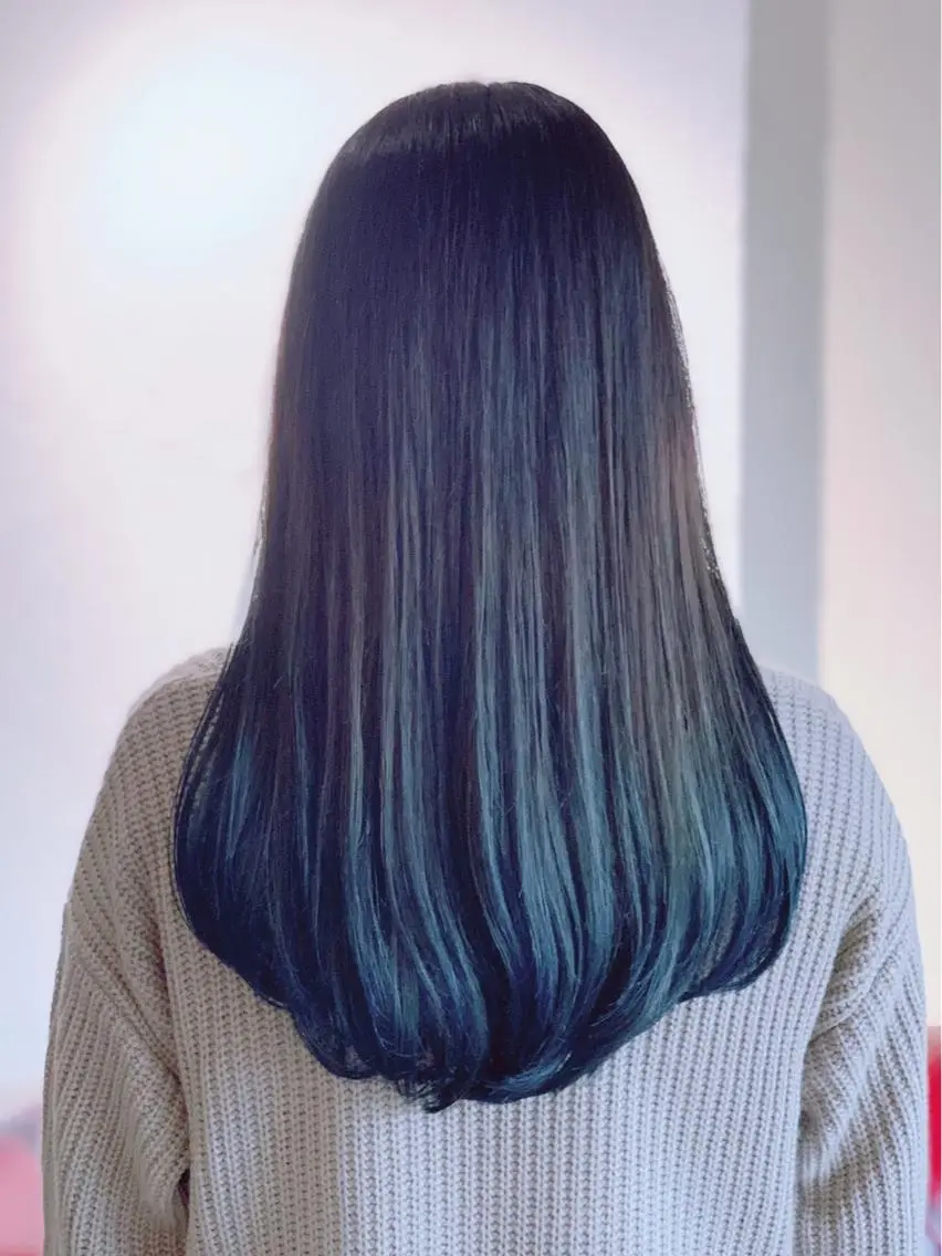 ロング カラー カット 縮毛矯正 トリートメント ヤノ ナオミのヘアスタイル