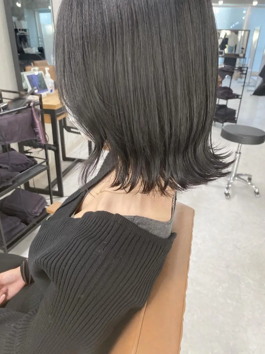 ミディアム カラー ヘアアレンジ 🌷FUKA🌷 まろやかハイトーンのヘアスタイル