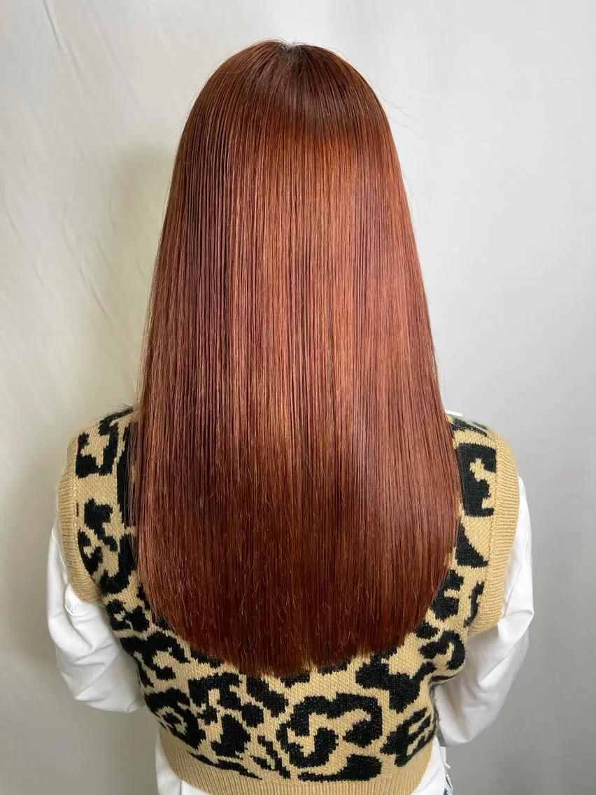 ロング カラー パーマ ブリーチ 縮毛矯正 カット ヘアカラー 縮毛矯正 トリートメント 髪質改善/縮毛矯正 /レイヤーカット岡部のヘアスタイル
