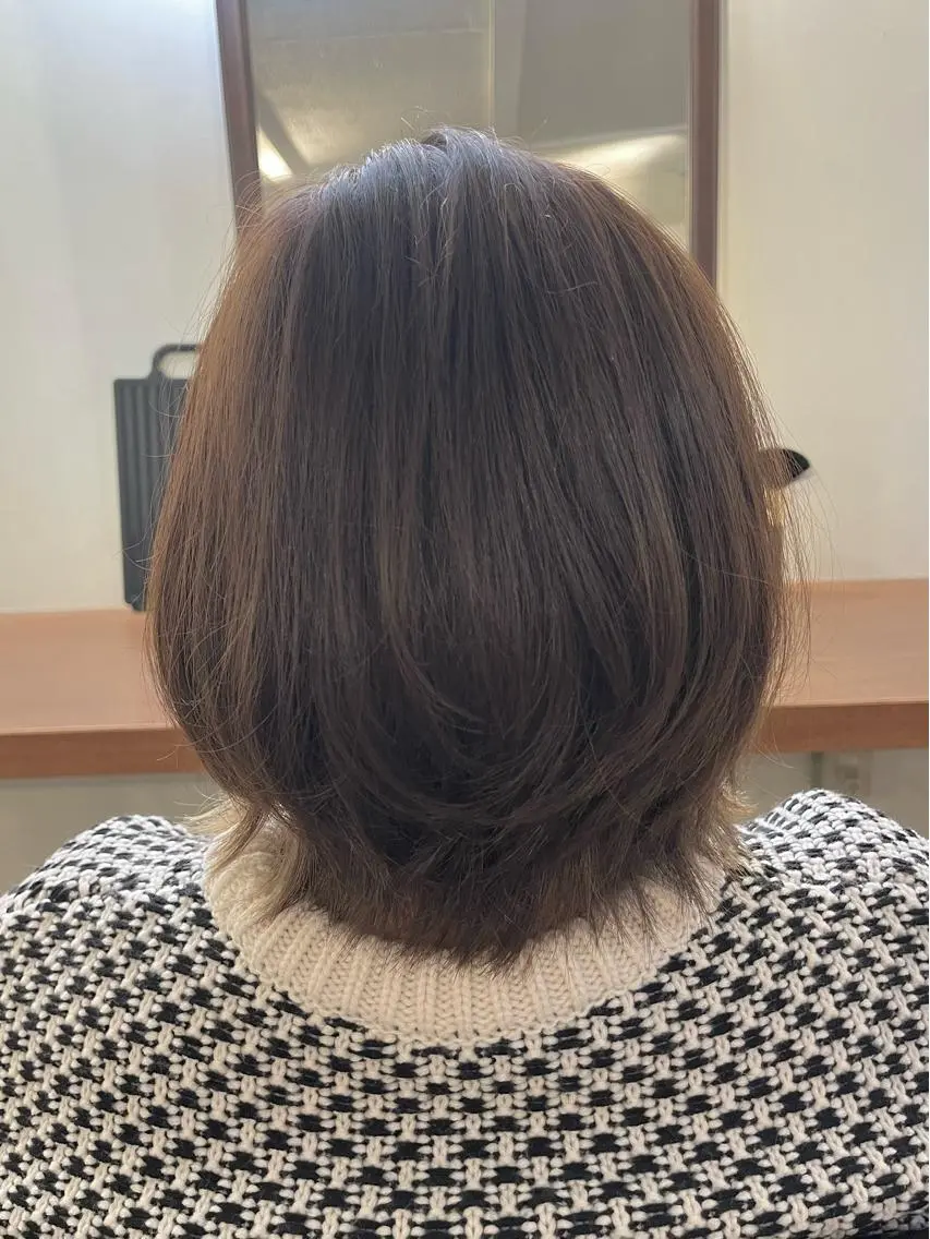ミディアム カラー ボブレイヤー ボブ レイヤーカット ヘアカラー 透明感カラー/ ブリーチ無し/RYOのヘアスタイル
