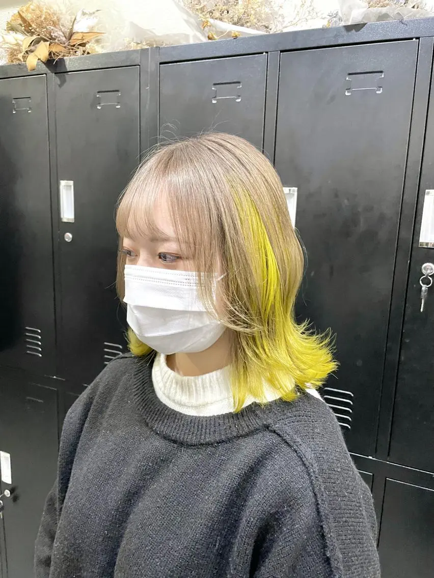 ミディアム カラー アディクシーカラー ダブルカラー イヤリングカラー ハイライトカラー イルミナカラー カラー特化 yamaのヘアスタイル