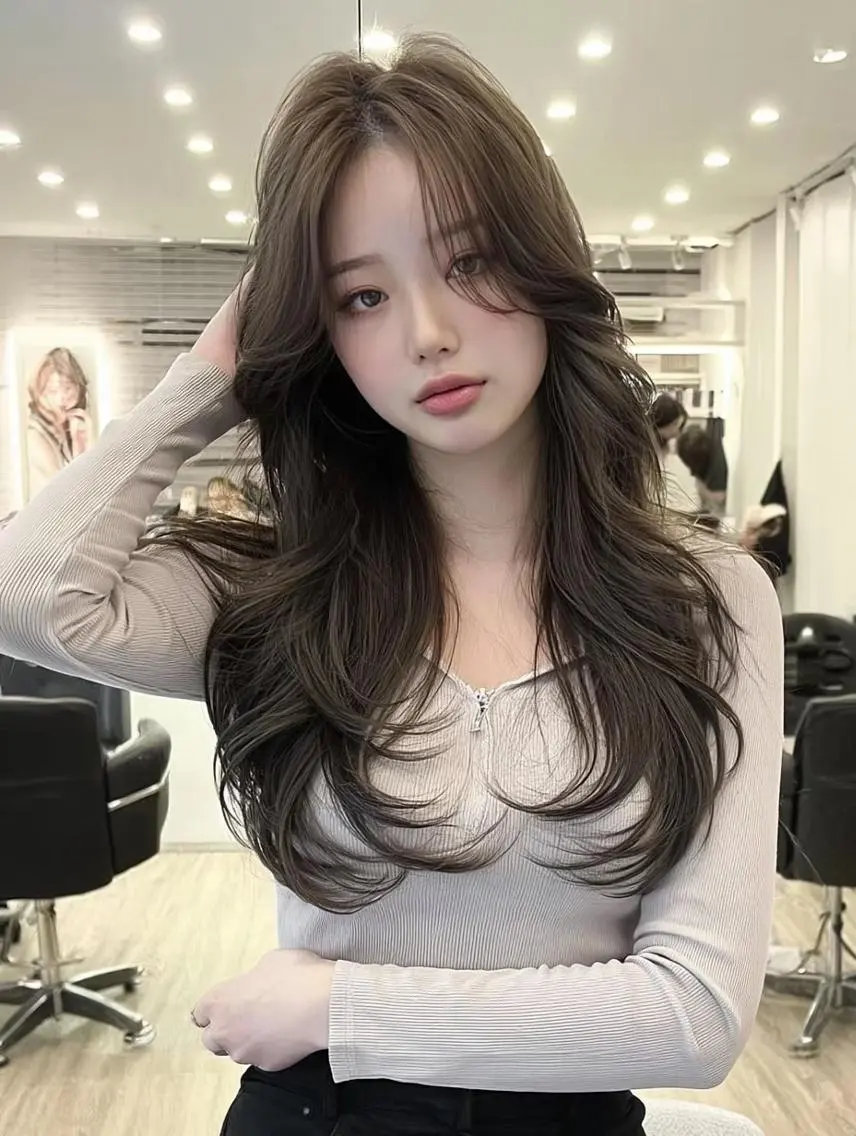 セミロング ボブ 顔まわりレイヤー 顔周りカット 韓国風ヘア レイヤーカット 𝓨̆̈𝓾𝓲ྀི 🫧カットモデルのヘアスタイル