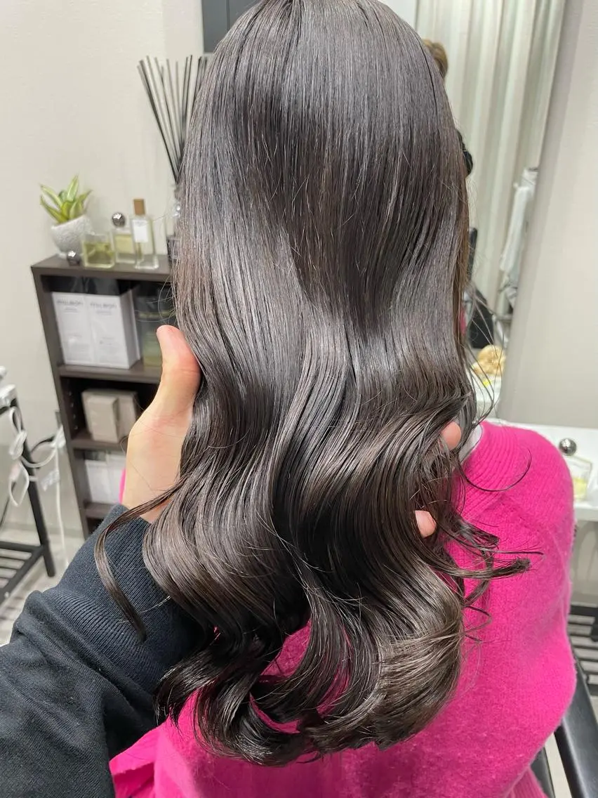 ロング カラー カット ヘアカラー トリートメント 髪質改善will hairdesignのヘアスタイル