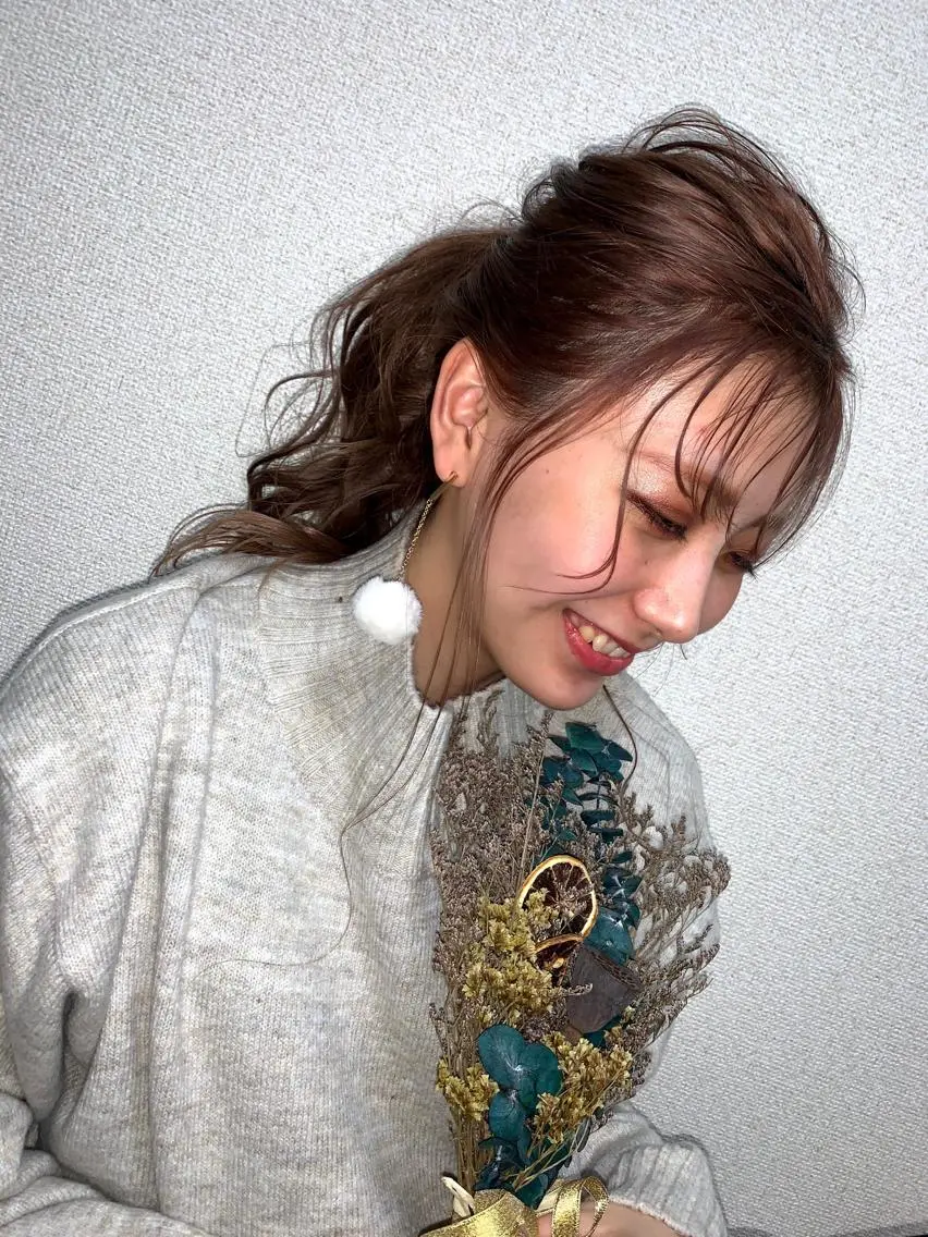 ミディアム カラー ヘアアレンジ 個性を活かす/ harunaのヘアスタイル