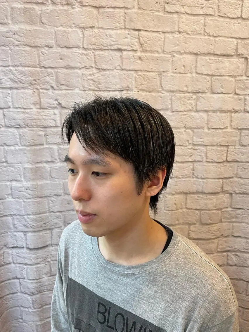 ミディアム メンズ カット メンズカット❗️ 岡本晟我のヘアスタイル