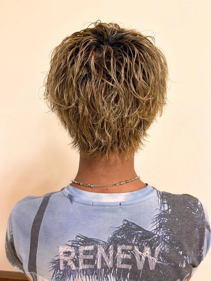 ショート カラー パーマ ヘアアレンジ メンズ ❣️倉敷❣️美髪 カラー能登一成のヘアスタイル