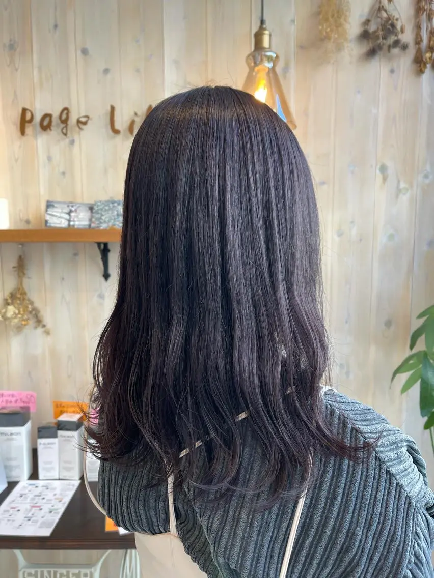 ミディアム カラー パープルカラー カット ヘアカラー アニメオタク美容師/ miharuのヘアスタイル