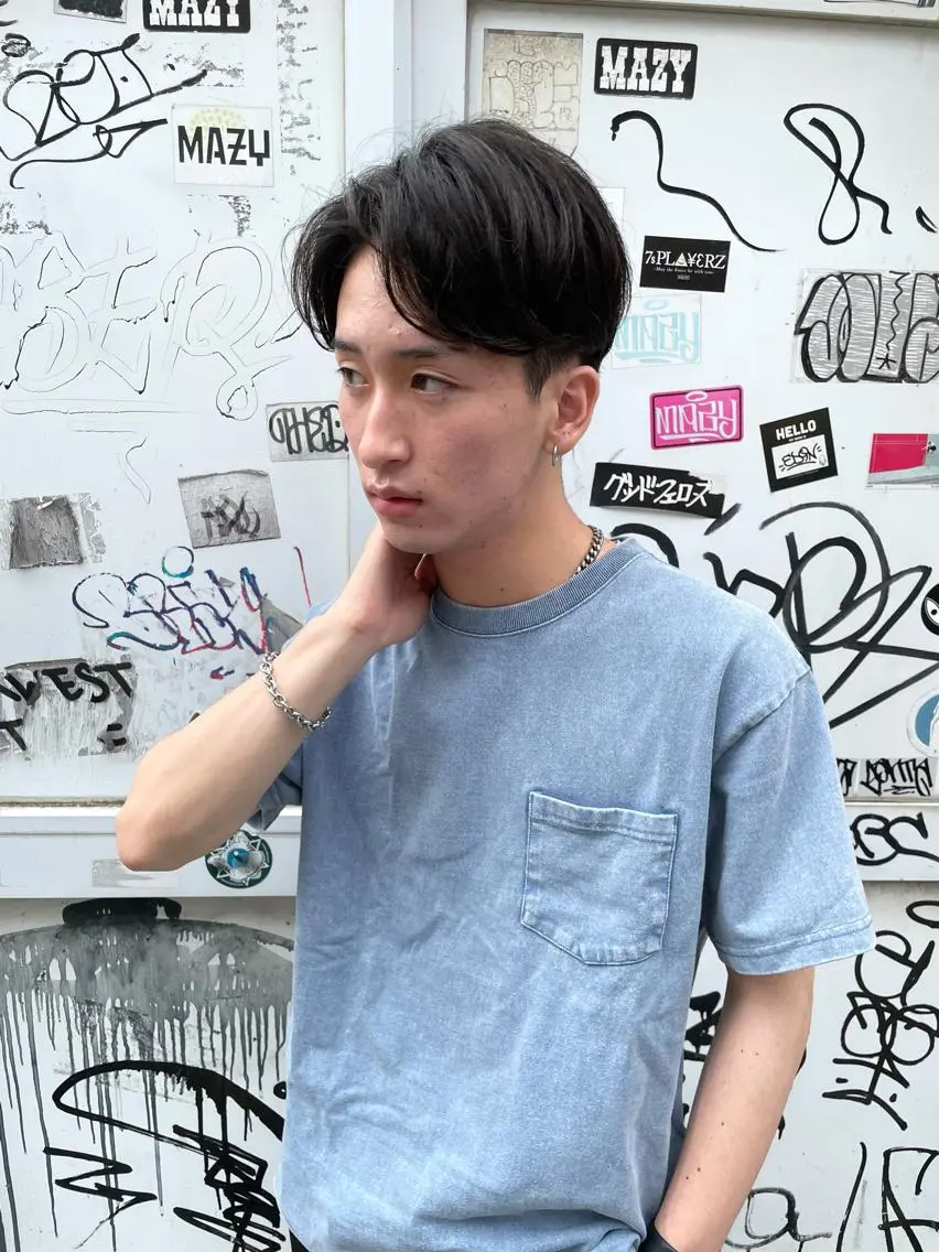 ショート メンズ センターパート メンズパーマ カット ヘッドスパ 【東北メンズヘア1 位受賞🥇】本間祐太のヘアスタイル