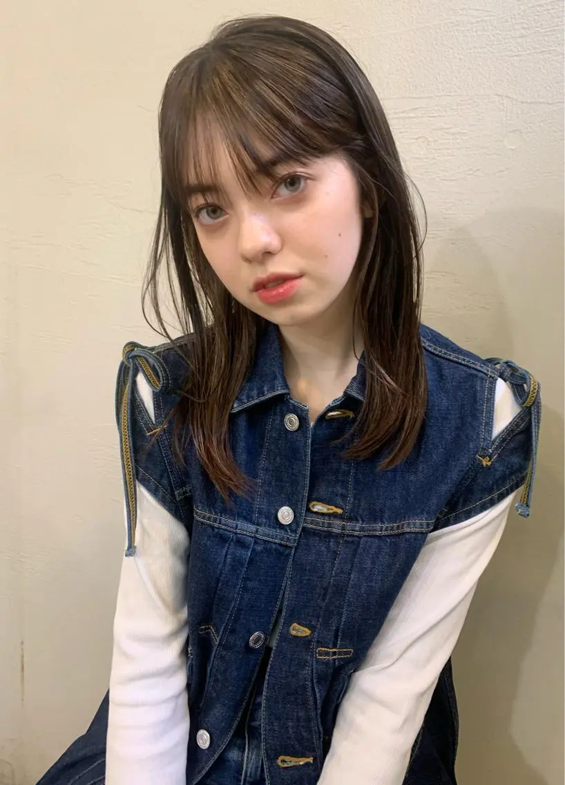 セミロング カラー 透明感カラー ボブ/顔まわりカット 💫大澤奈緒美のヘアスタイル