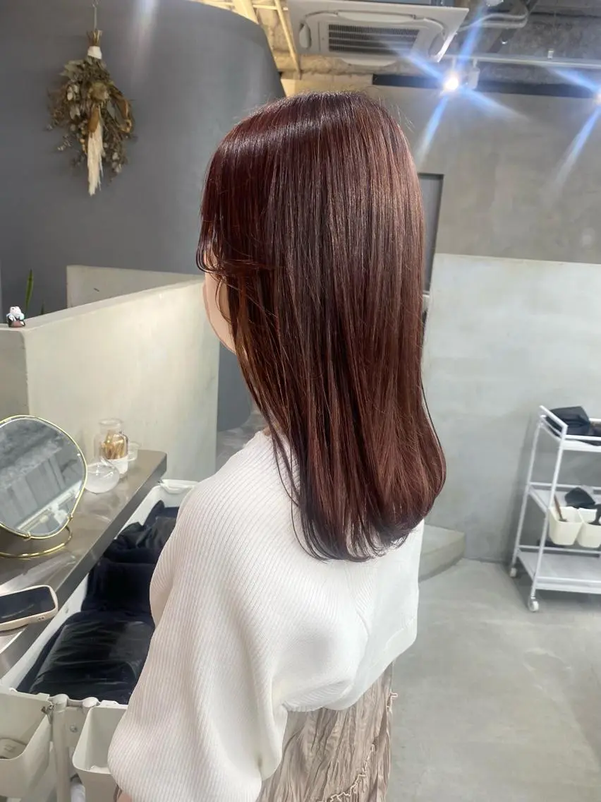 セミロング カラー カット ヘアカラー トリートメント 前橋 姫奈のヘアスタイル