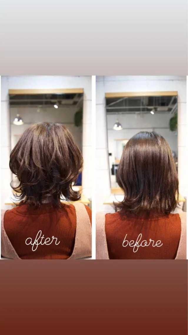 セミロング ウルフカット 岩尾 志保のヘアスタイル