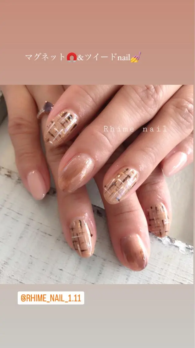 ネイル カジュアル ジェルネイル マグネットネイル ミラーネイル パラジェル Rhime nail ライムネイルのネイルデザイン