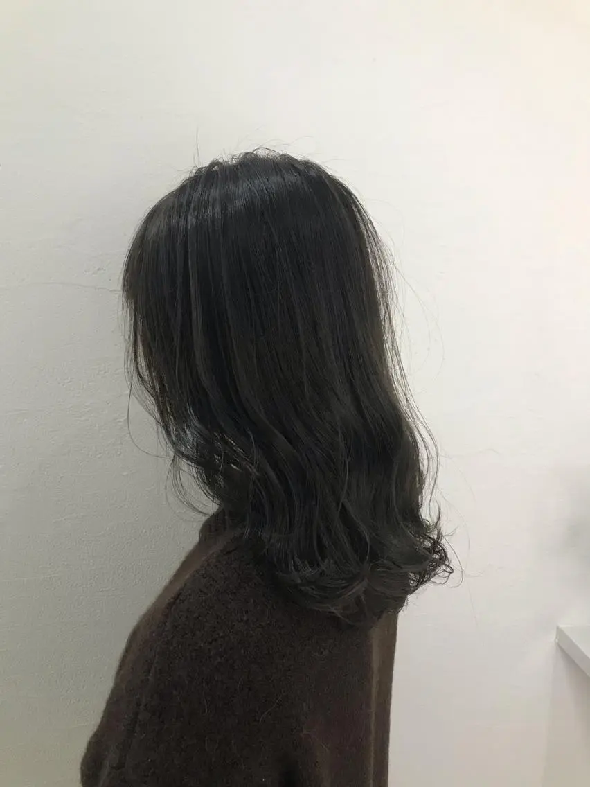 ミディアム カラー ニュアンスパーマ/ レイヤー/茶屋町のヘアスタイル