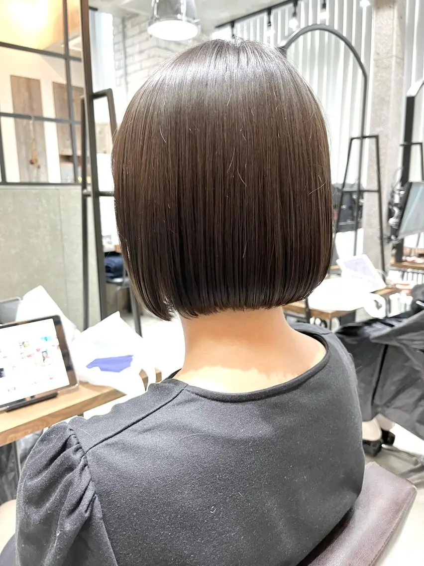 ミディアム アッシュ ボブ 髪質改善 ヨシンモリ 韓国風ヘア 🌈外国風ハイライト こうたろうのヘアスタイル