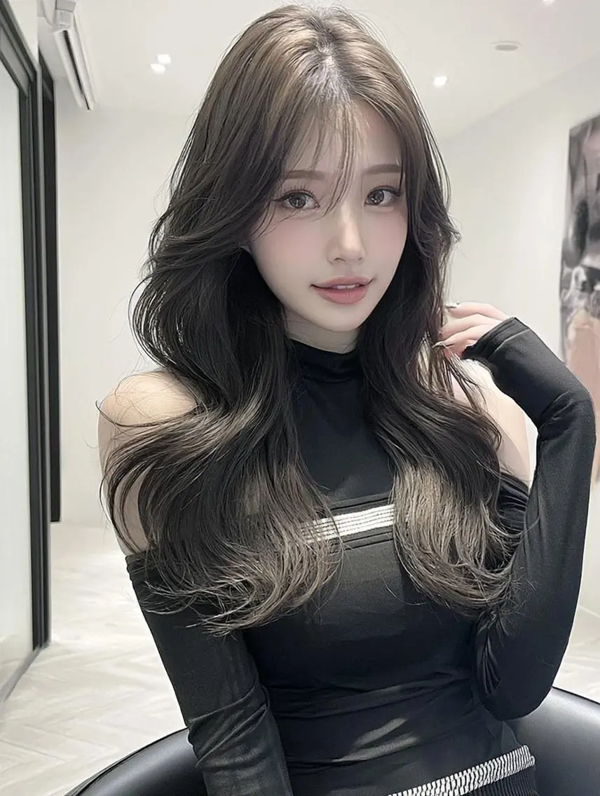 セミロング 顔周りカット 髪質改善 韓国風ヘア レイヤーカット カット ヘアカラー FOCUS JAPAN2のヘアスタイル