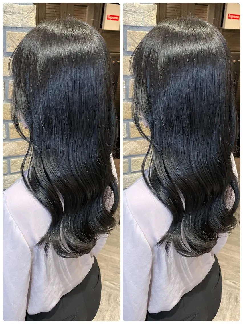 ロング カラー カット 縮毛矯正 🌟透明感カラー 🌟松岡勇輝のヘアスタイル