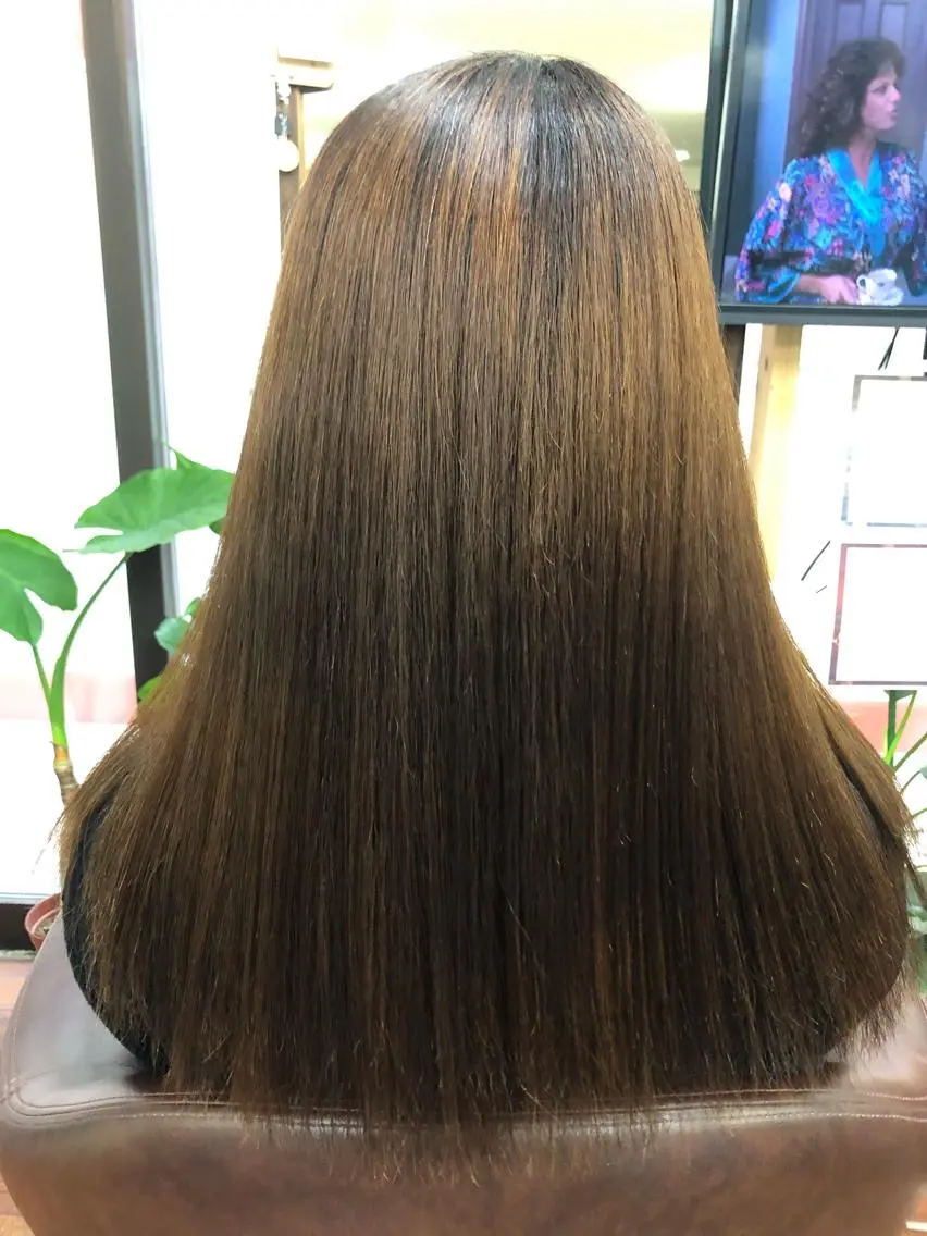ロング 縮毛矯正 キセ ワカナのヘアスタイル